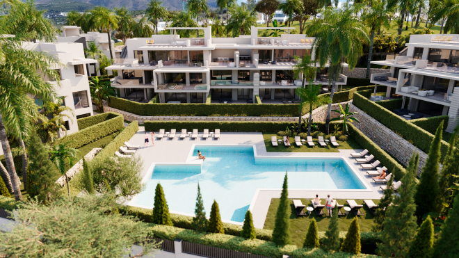 Modern ground floor apartment in a brand new complex, West of Estepona town