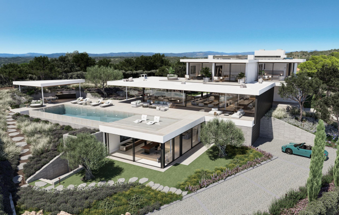 Modern architecture, brand new family villa with panoramic views in La Reserva de Sotogrande