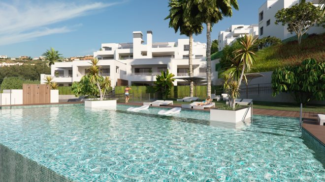Contemporary apartment with panoramic views in Casares