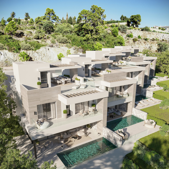 Newly built 5 bedroom luxury townhouse with panoramic views in La Quinta, Benahavís