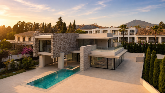 Excepcional villa de nueva construcción de 8 dormitorios junto a la playa en Cortijo Blanco, San Pedro
