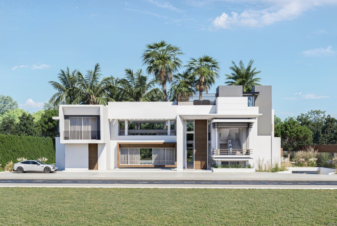 Excepcional villa contemporánea de nueva construcción con 6 dormitorios en Guadalmina Baja