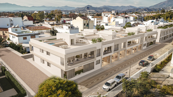 Newly built penthouse with a covered terrace and a 120 m² solarium in San Pedro de Alcántara.